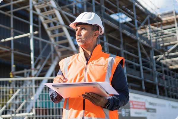 Bauleiter auf der Baustelle