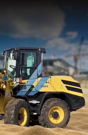 Ein Radlader von klarx auf der Baustelle